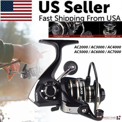 12BB Metal Spinning Fishing Reel 5.2:1 Freshwater Saltwater Left Right