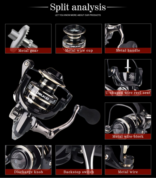 12BB Metal Spinning Fishing Reel 5.2:1 Freshwater Saltwater Left Right