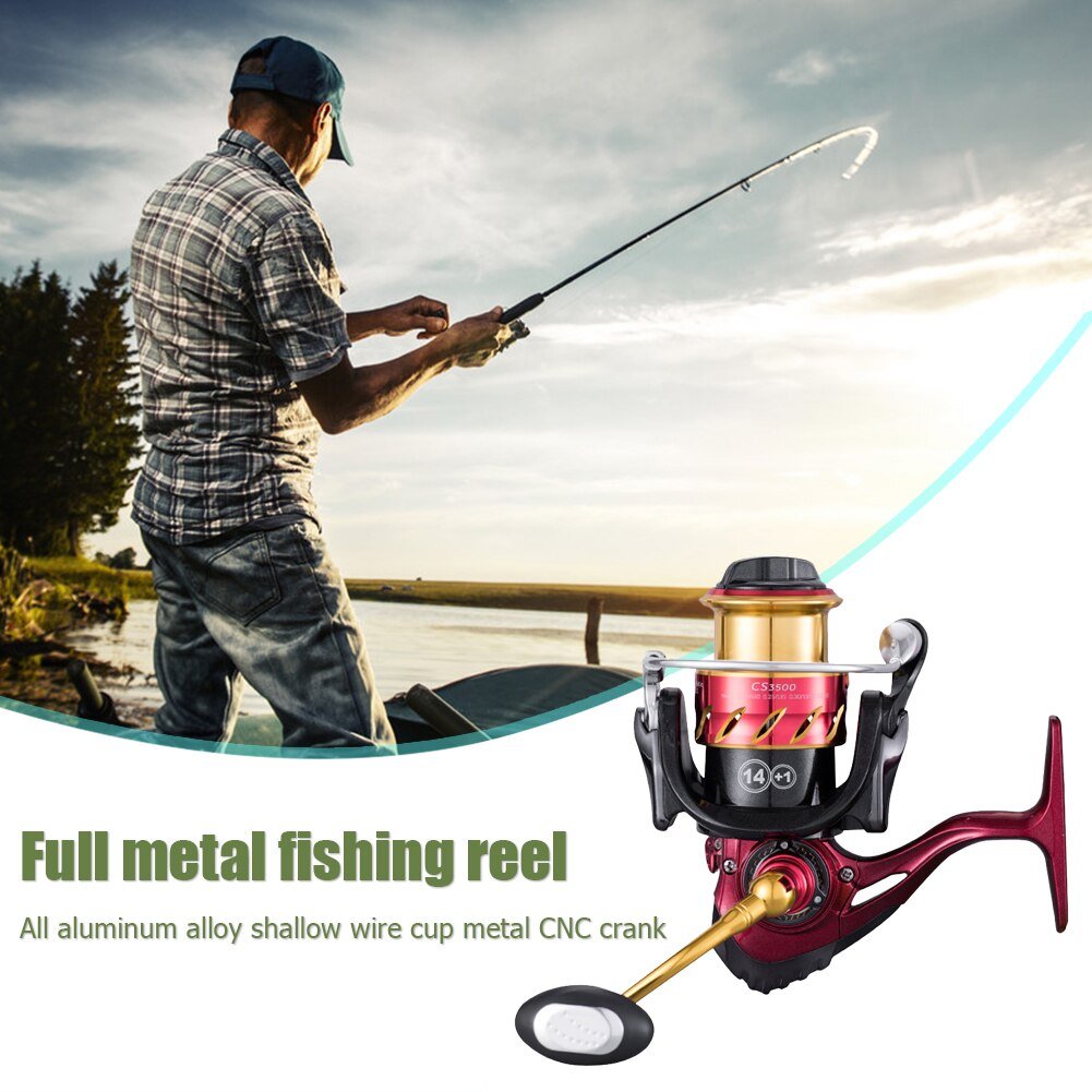 CS Spinning Fishing Wheel Reel Fishing Decors Gear Metal Spool Saltwater for Outdoor Fishing Portable Accessories