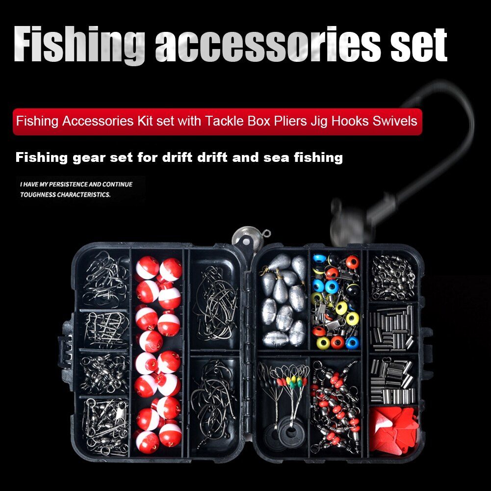 Treble Hook Jigs Swivels Fishing Kits Fishing Lure Lead Floating Tackle with Box for Outdoor Fishing Portable Accessories